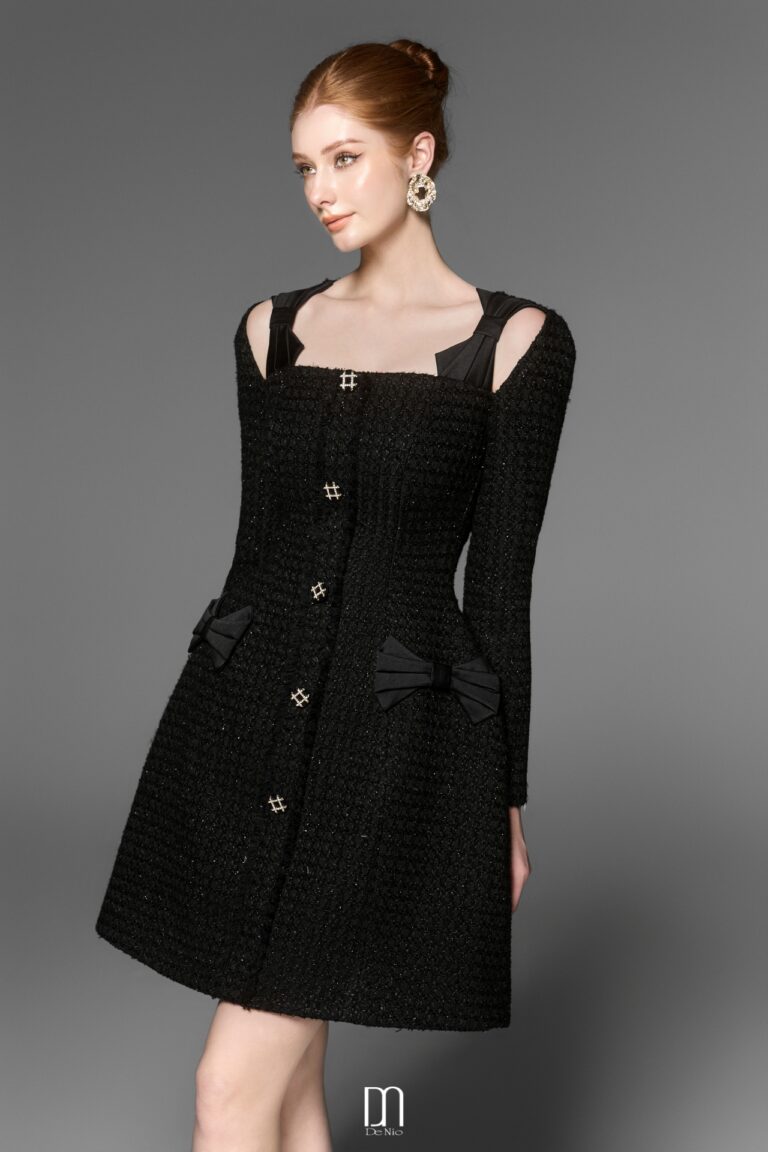 Coco tweed dress with bows