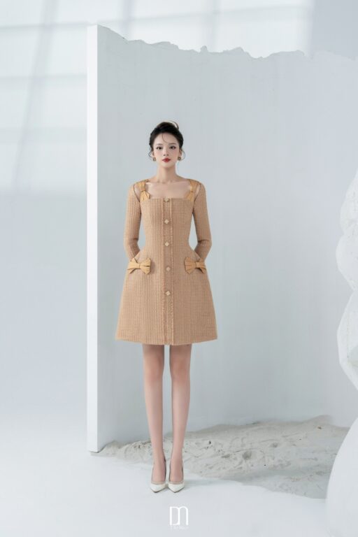Coco tweed dress with bows