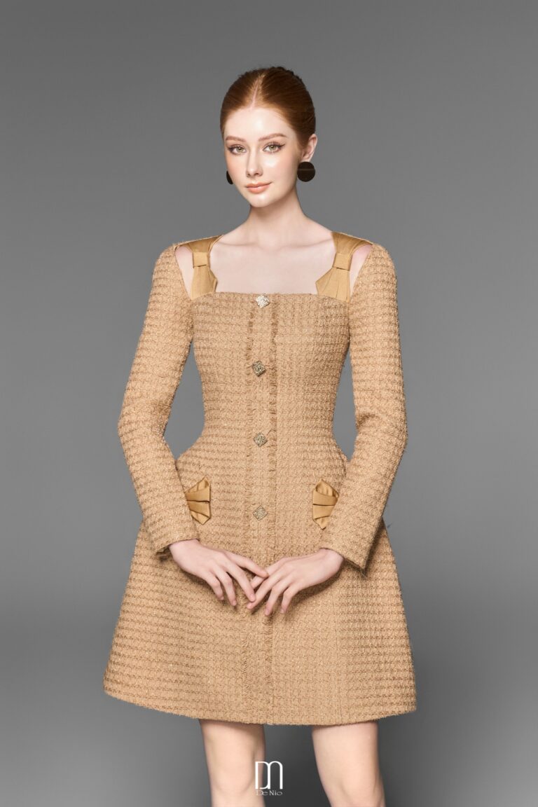 Coco tweed dress with bows