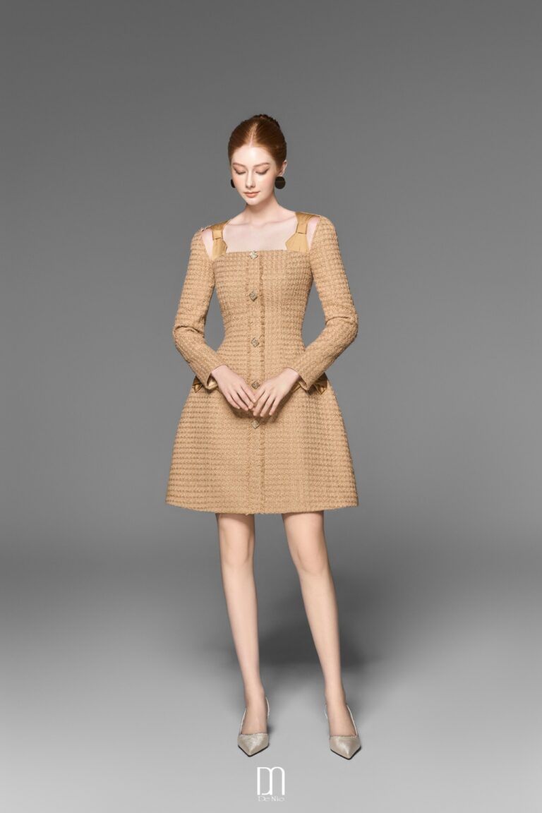 Coco tweed dress with bows