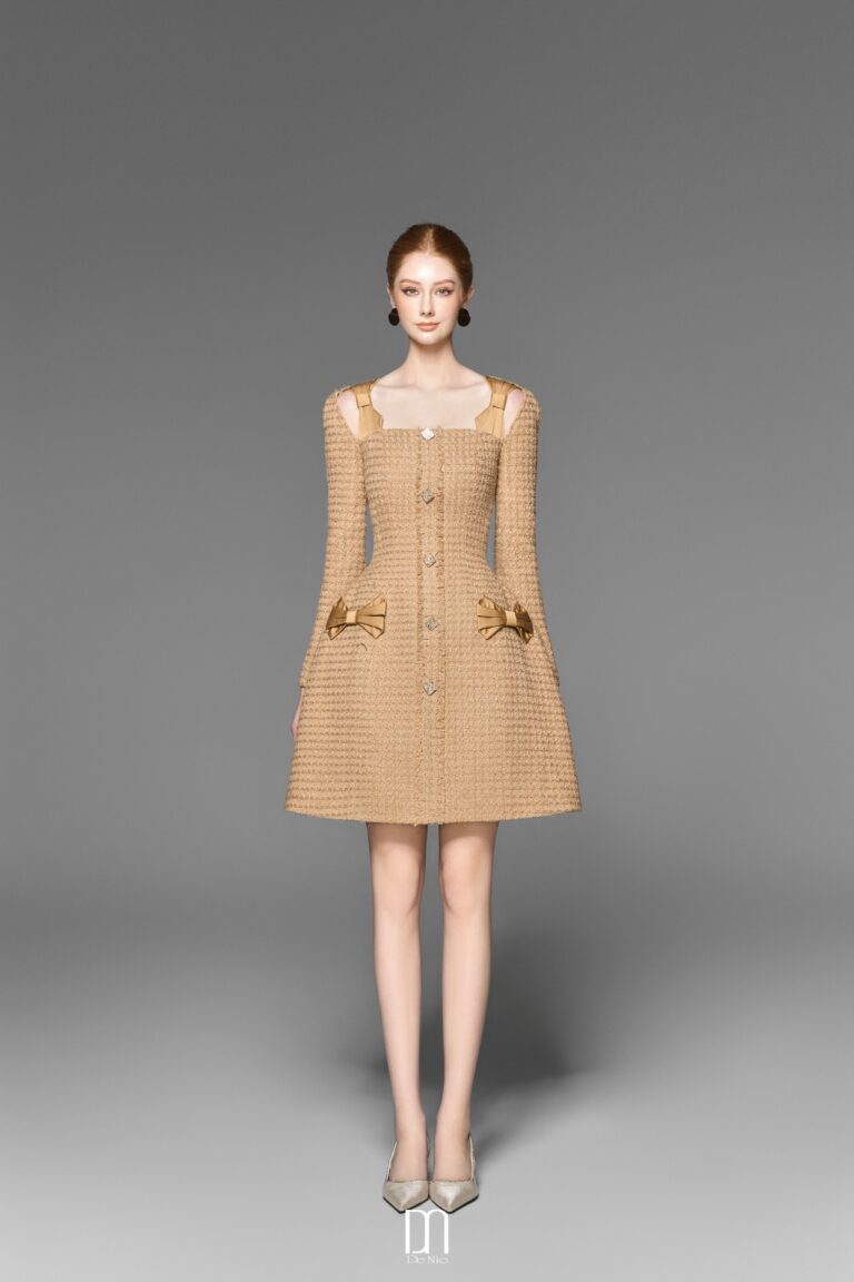 Coco tweed dress with bows