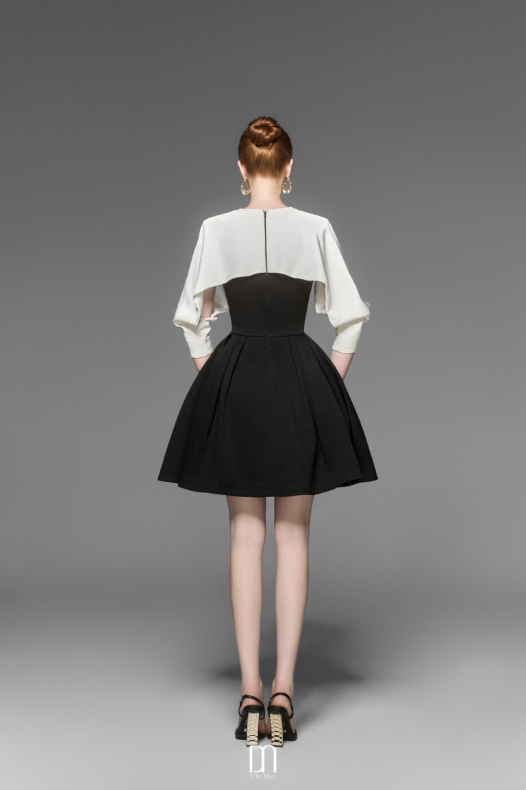 Nova silk cape dress