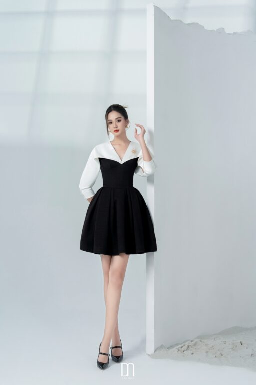 Nova silk cape dress