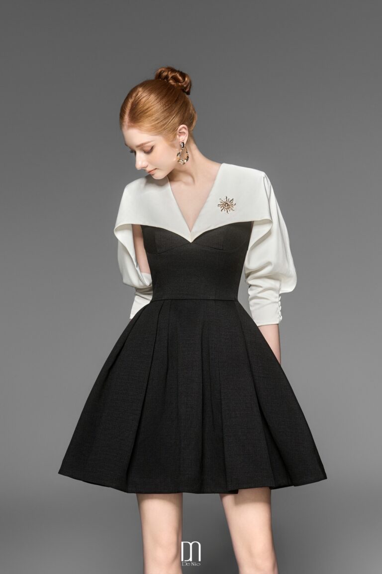 Nova silk cape dress