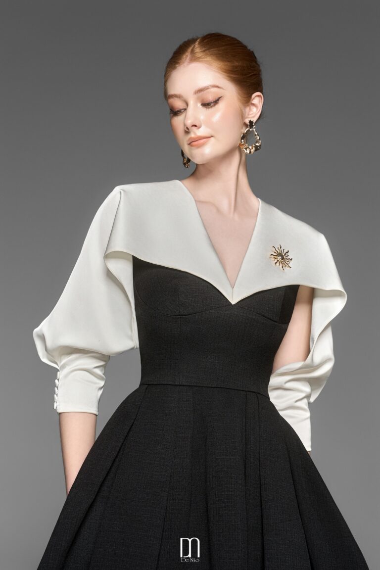 Nova silk cape dress