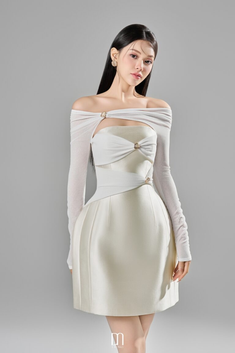 Rowy mini dress with drape details