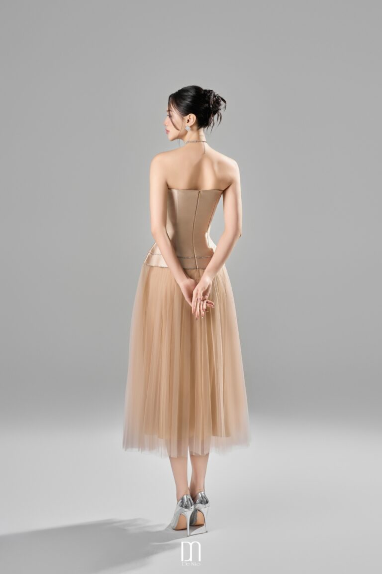 Nyla draping strapless dress