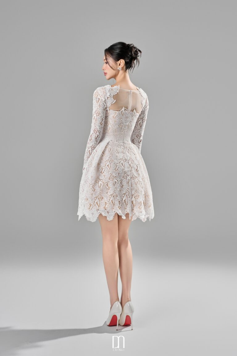 Zulie Fit'n flare lace mini dress