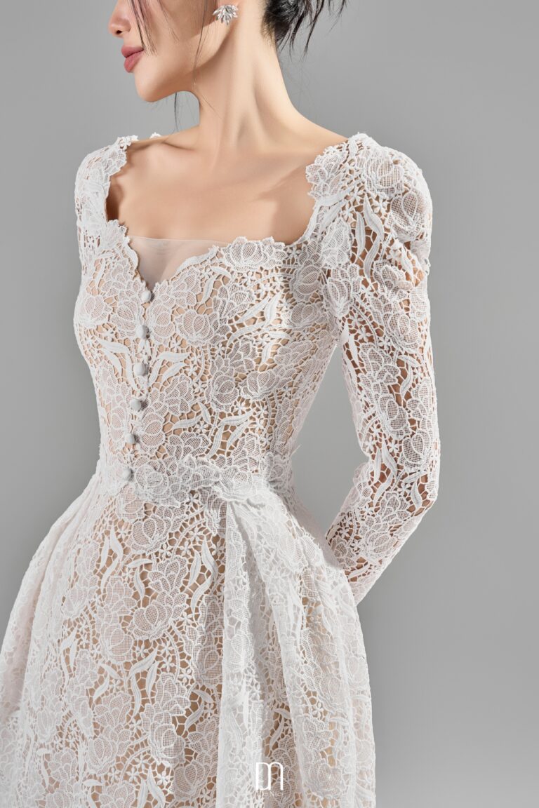 Zulie Fit'n flare lace mini dress