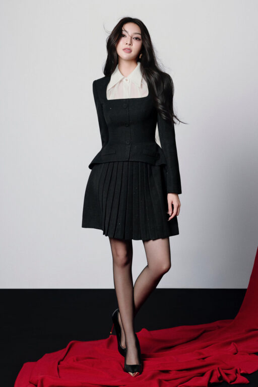 Dottie Mini Vest Dress With Classic Collar