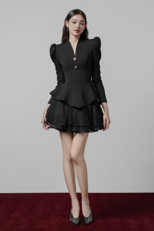 Florence puffed shoulders peplum vest
