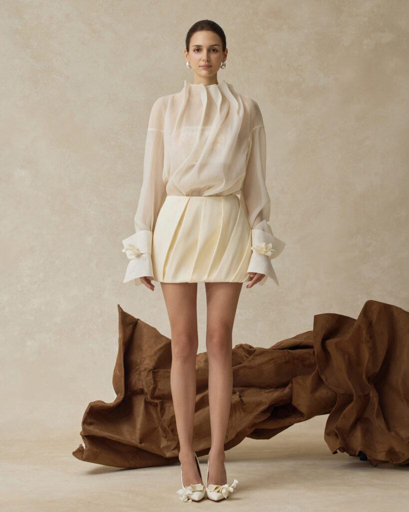 Freya Asymmetrical Pleated Low-Rise Mini Skirt