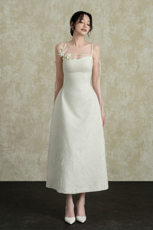 Minsi Wrinkled Fit And Flare Dress