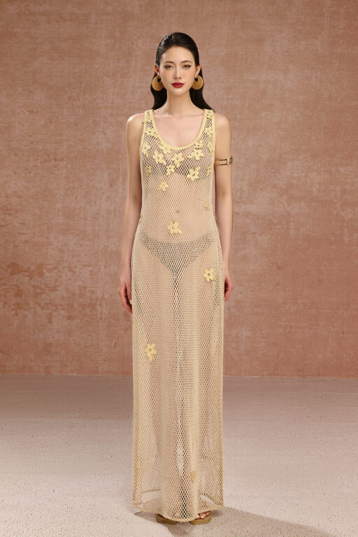 Rose Crochet Shift Dress