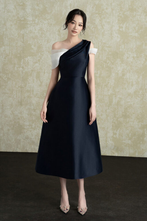 Maven Draping Midi Dress Mix Organza