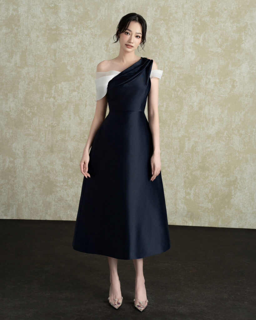 Maven Draping Midi Dress Mix Organza