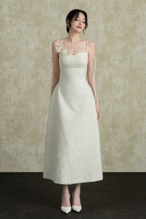 Minsi Wrinkled Fit And Flare Dress