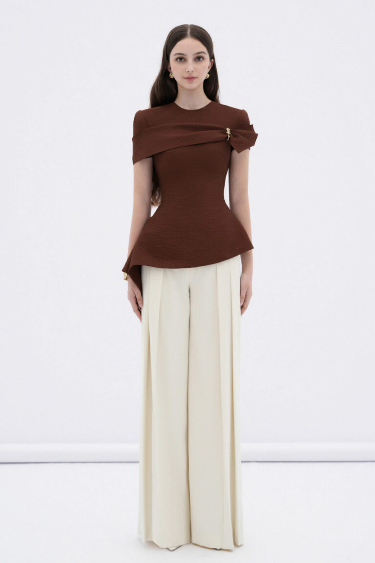 Sienna sculpted asymmetrical draped top
