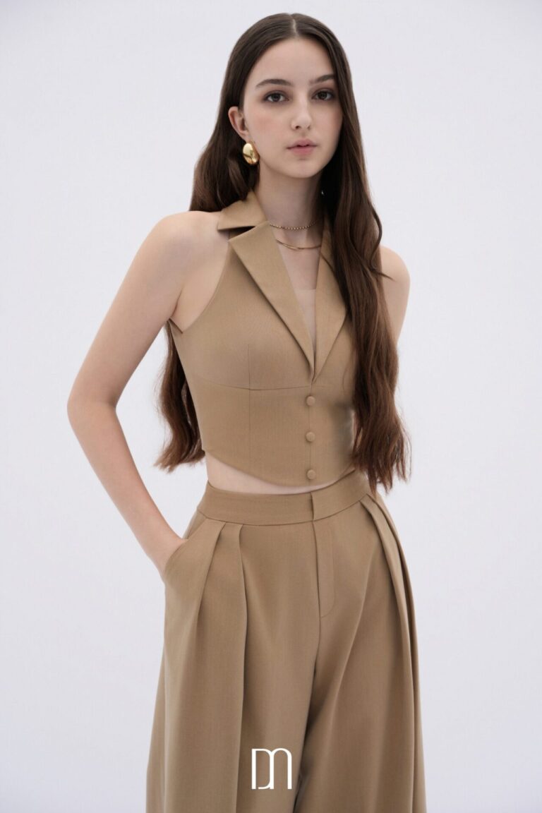 Stella wide-leg pleated trousers