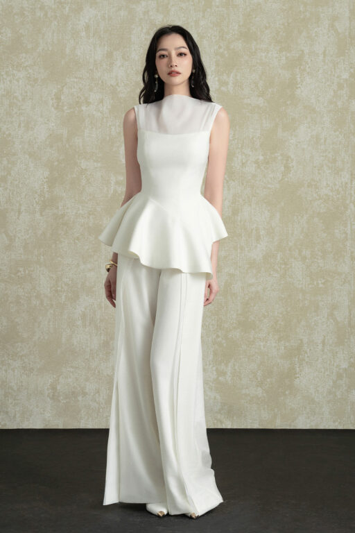 Maela Asymmetric Peplum Top