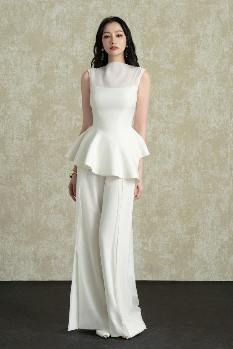 Maela Asymmetric Peplum Top