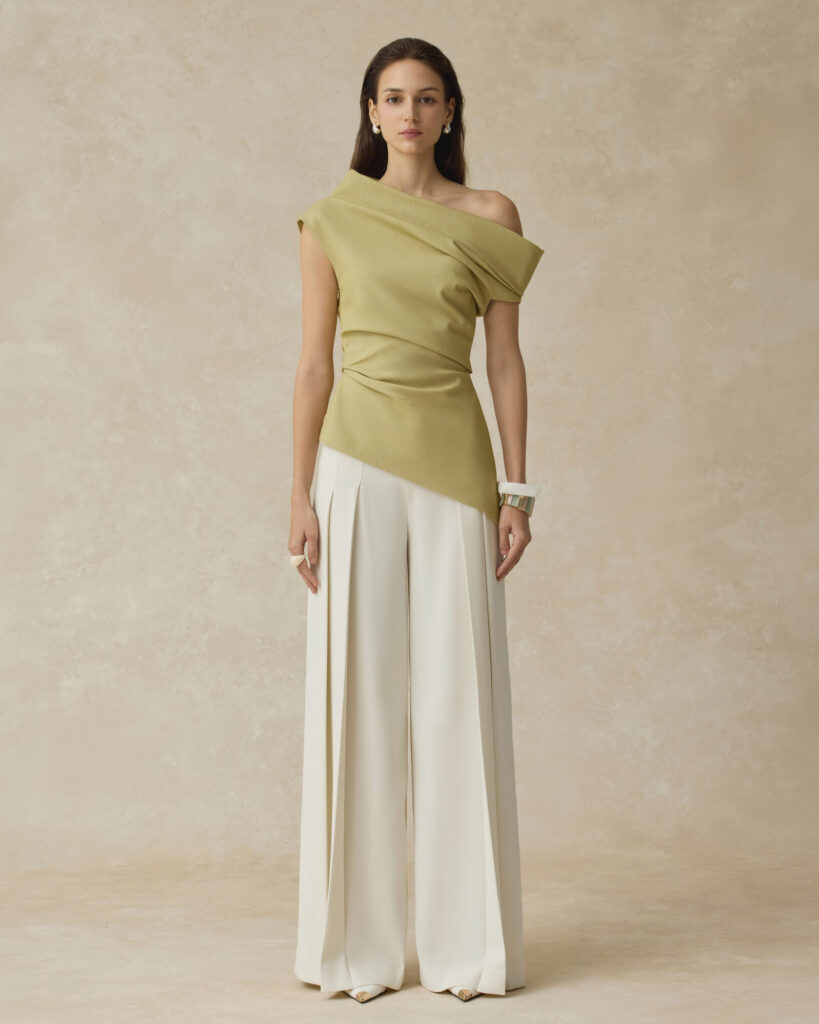 Phoebe Asymmetrical One-Shoulder Draped Top