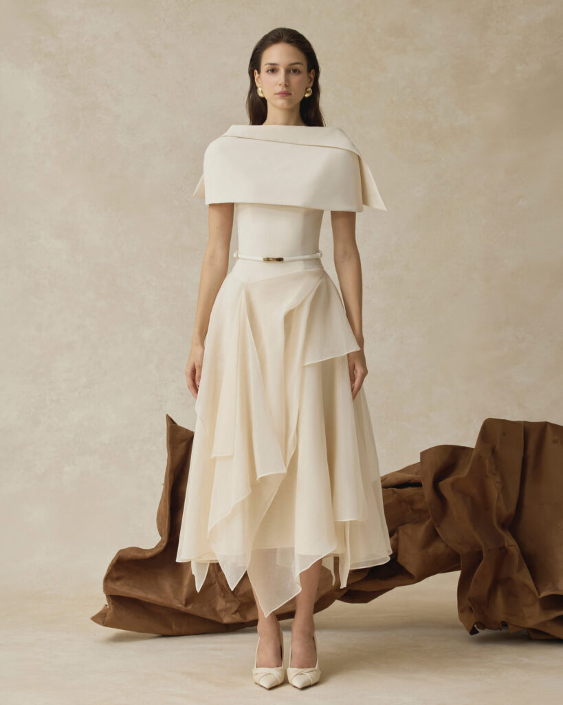 Seraphelle Layered A-line Midi Dress