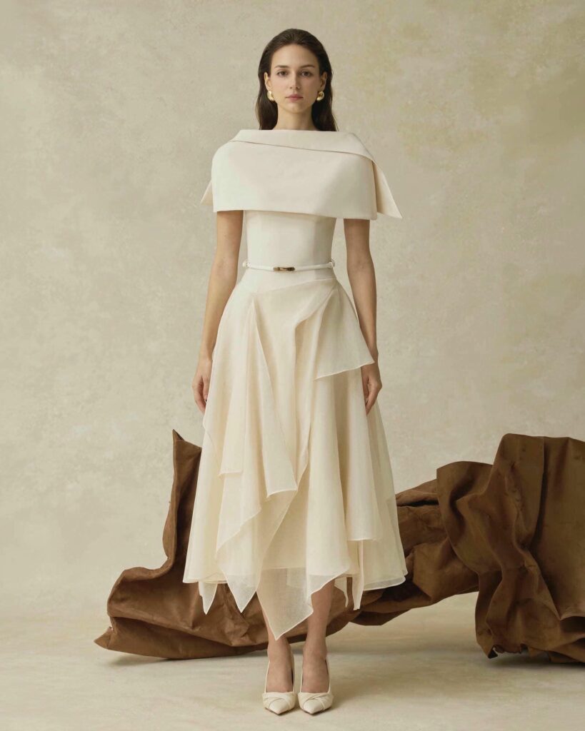 Seraphelle Layered A-line Midi Dress