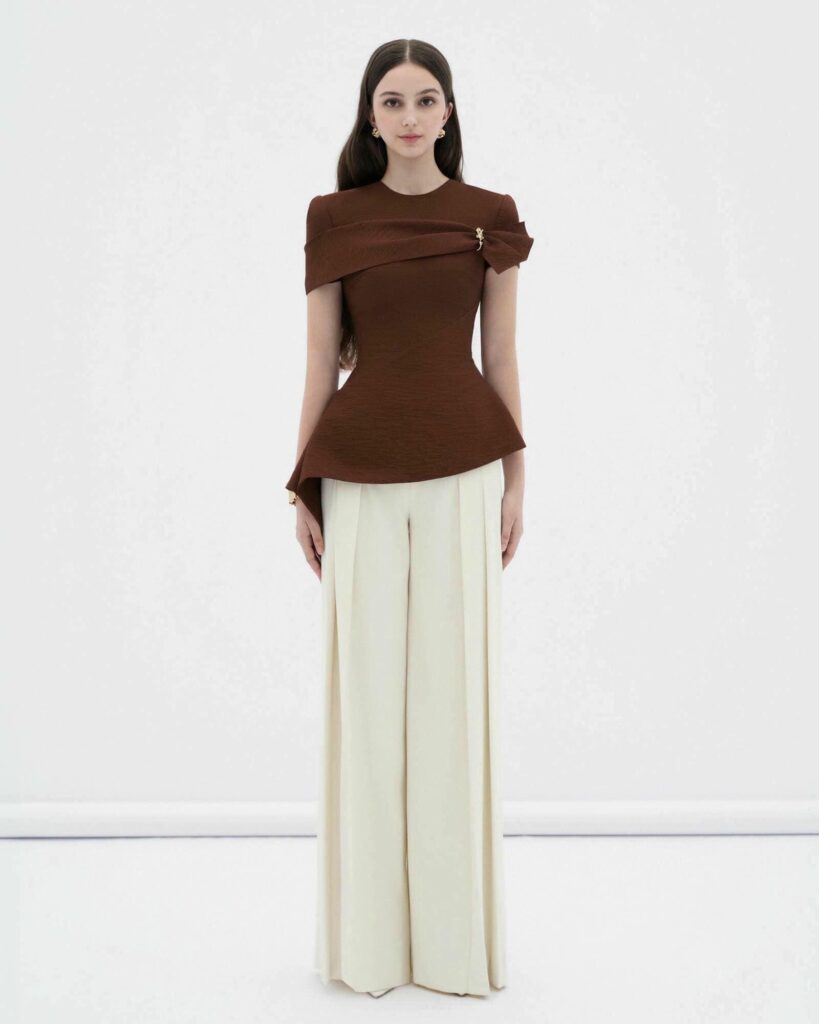 Sienna sculpted asymmetrical draped top