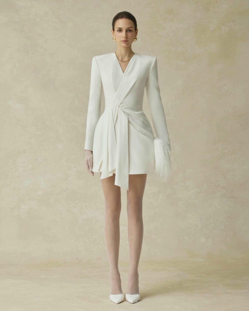 Sora Mini Vest Dress With Draped Bow Detail