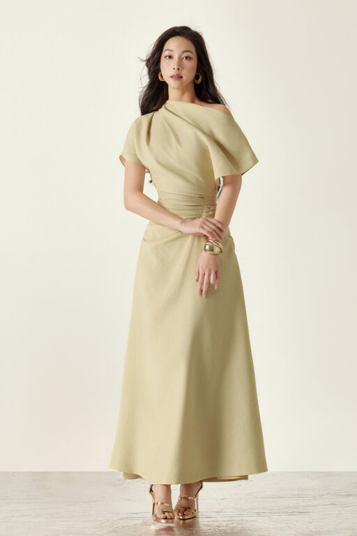 Olivia Structured Draping Midi Skirt