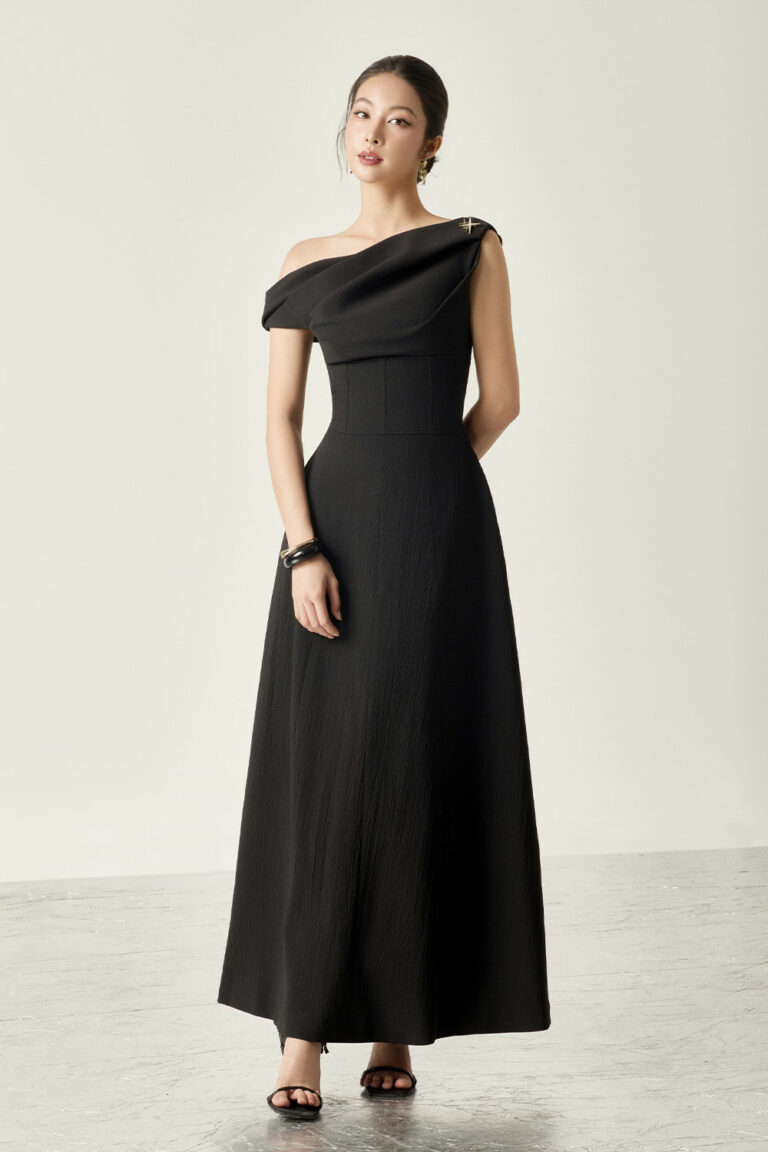 Charlotte Asymmetrical Midi Flared Dress