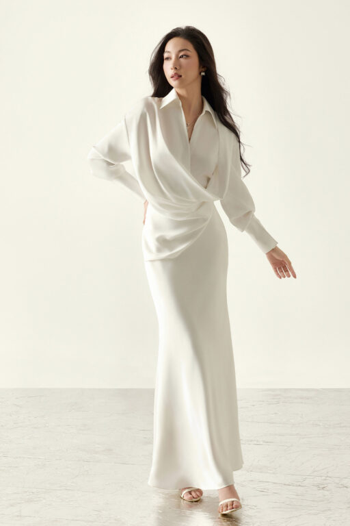 Frances Twisted Hem Shirt Dress