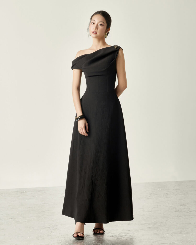 Charlotte Asymmetrical Midi Flared Dress