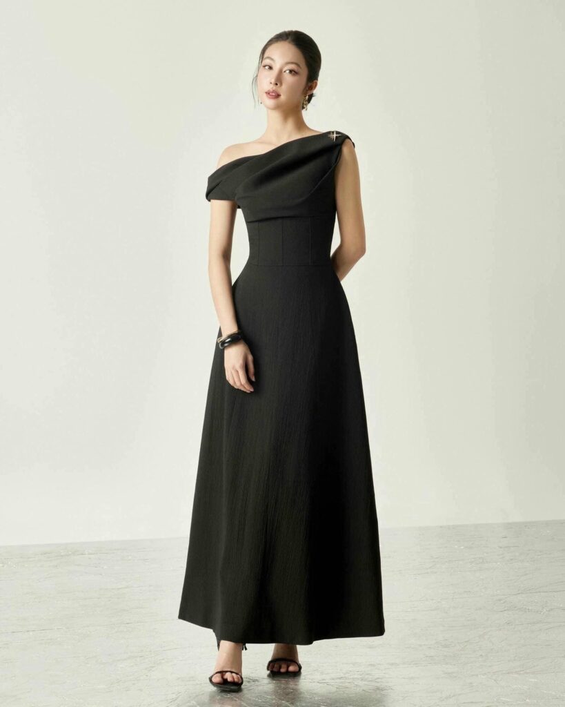 Charlotte Asymmetrical Midi Flared Dress
