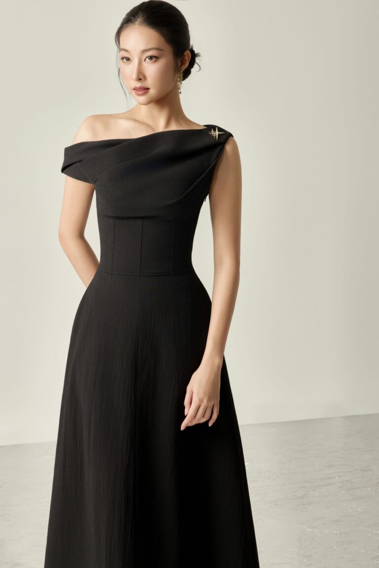 Charlotte Asymmetrical Midi Flared Dress