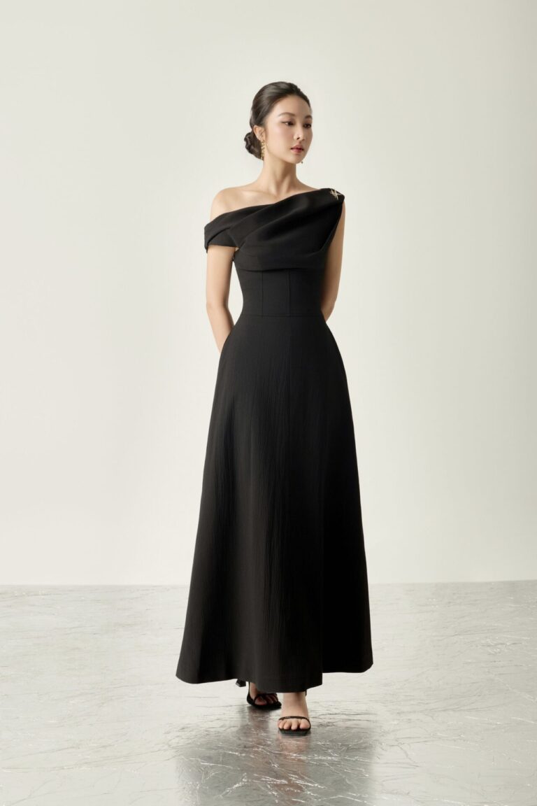 Charlotte Asymmetrical Midi Flared Dress