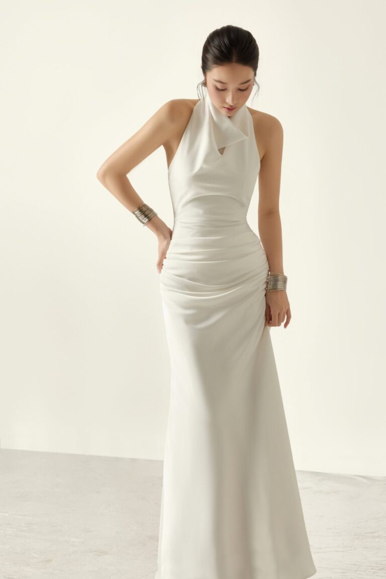 Eleanor Backless Fishtail Maxi Dress