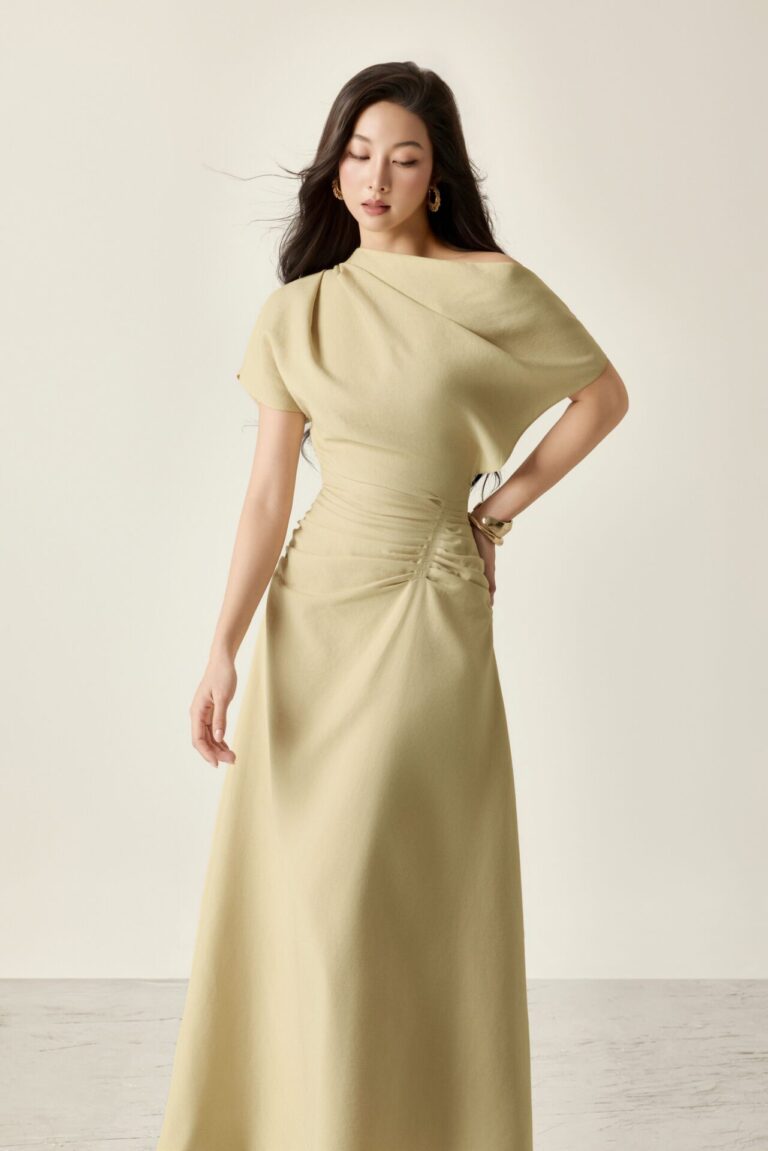 Olivia Structured Draping Midi Skirt