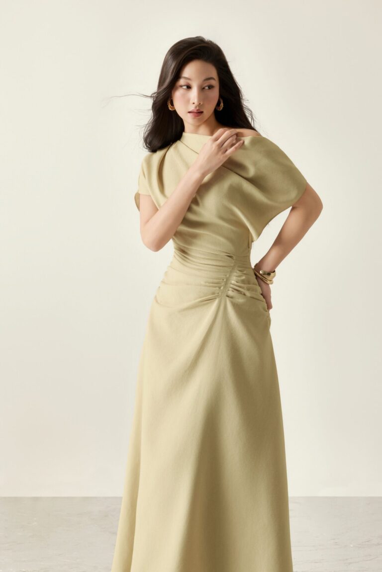 Olivia Structured Draping Midi Skirt