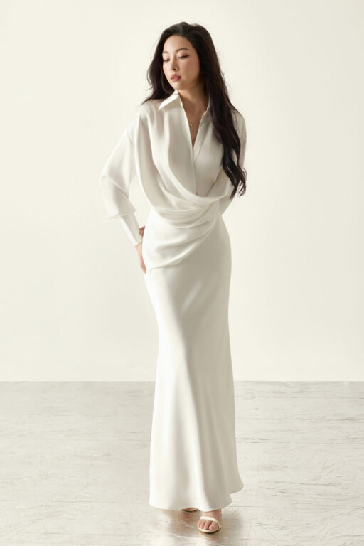 Frances Twisted Hem Shirt Dress