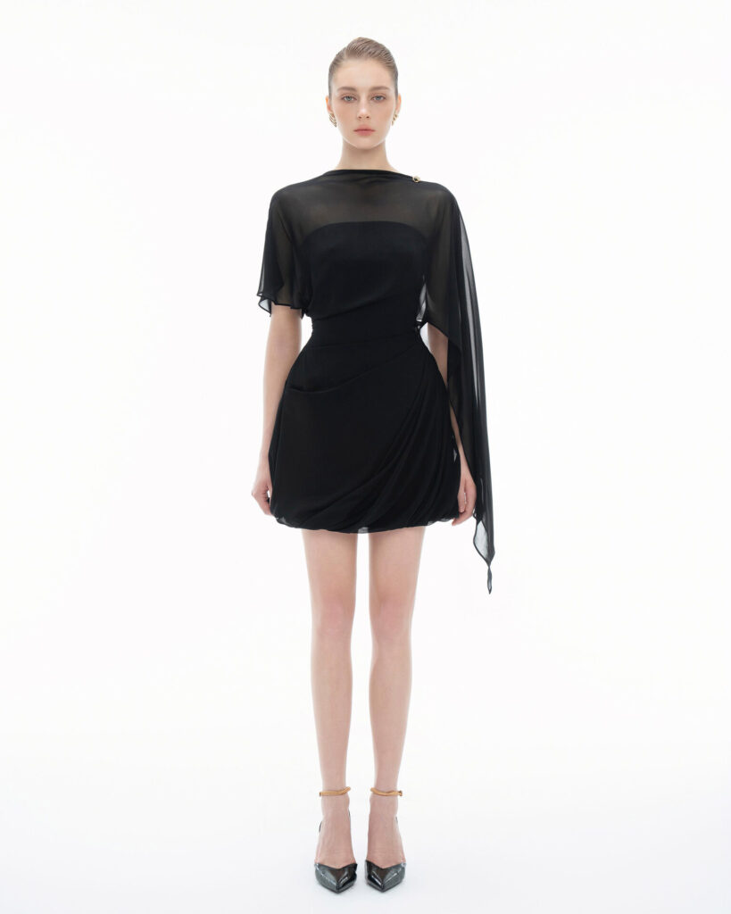 Oliver Asymmetric Drapping Bodycon Dress
