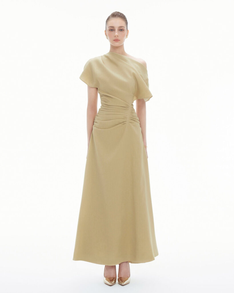 Oliver Asymmetric Drapping Bodycon Dress