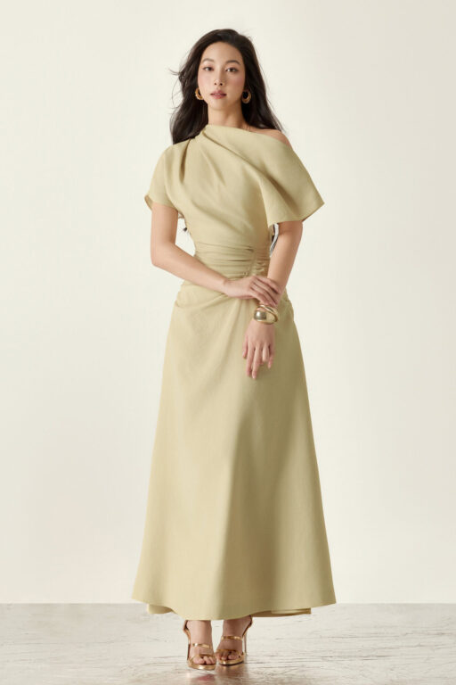Olivia Structured Draping Midi Skirt
