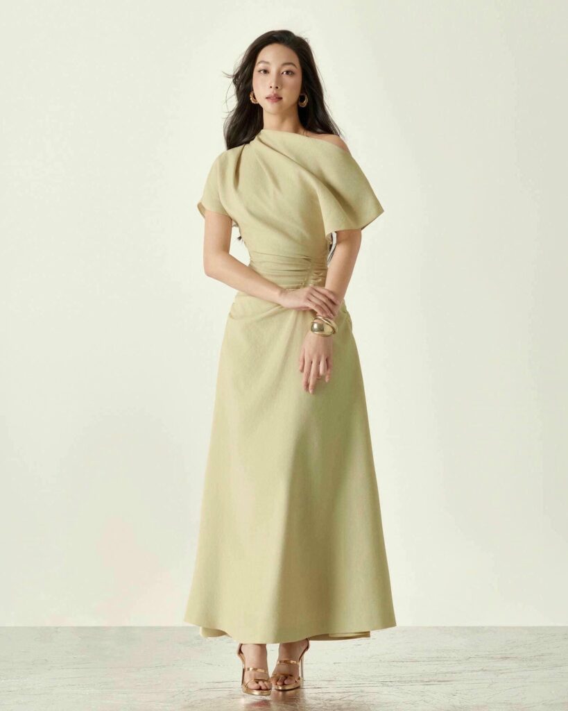 Olivia Structured Draping Midi Skirt