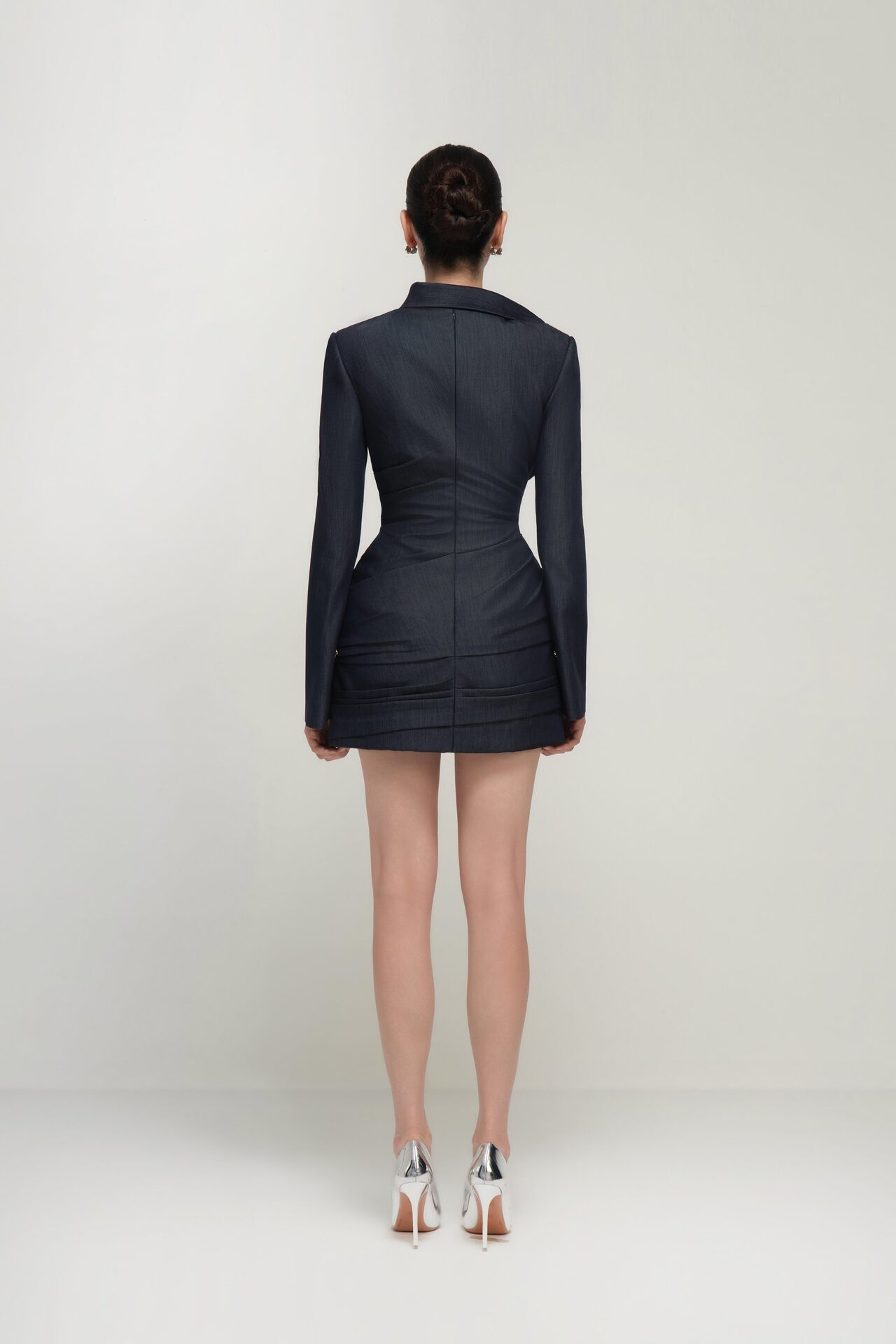 Grace Asymmetric-collar sculpted mini