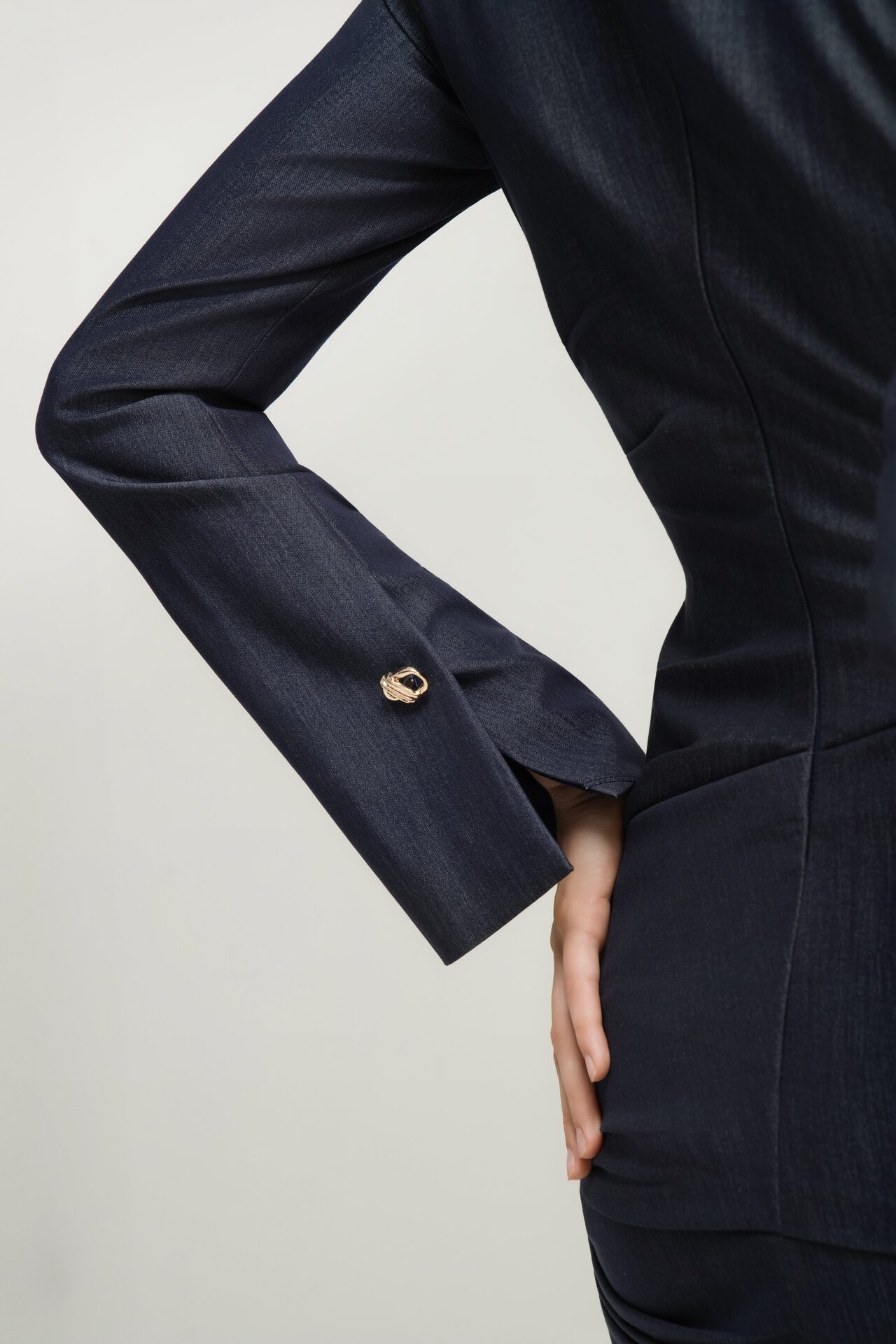 Grace Asymmetric-collar sculpted mini