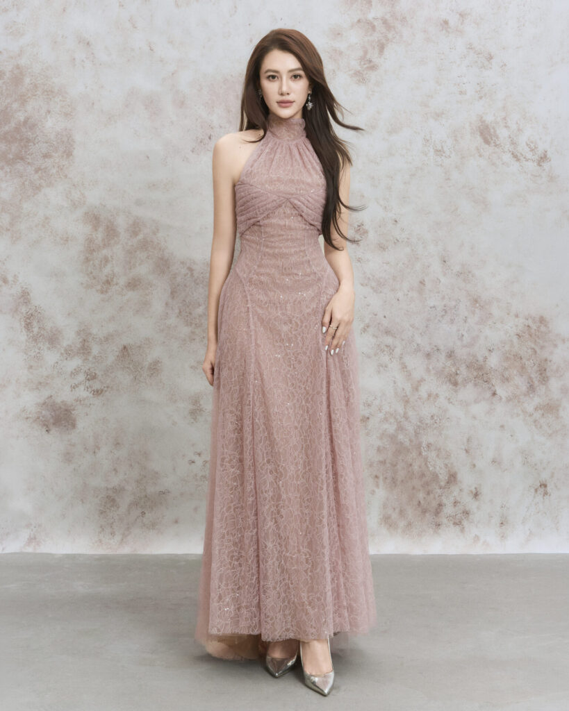 Lynx tiered high low lace dress