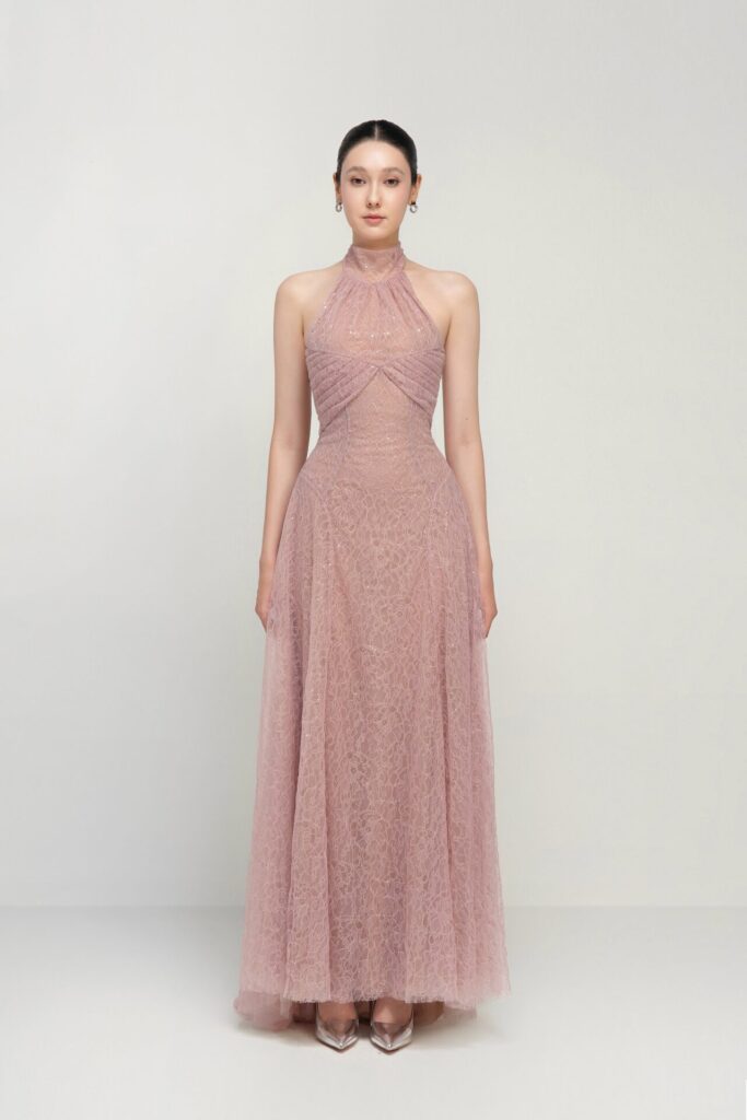 Lynx tiered high low lace dress