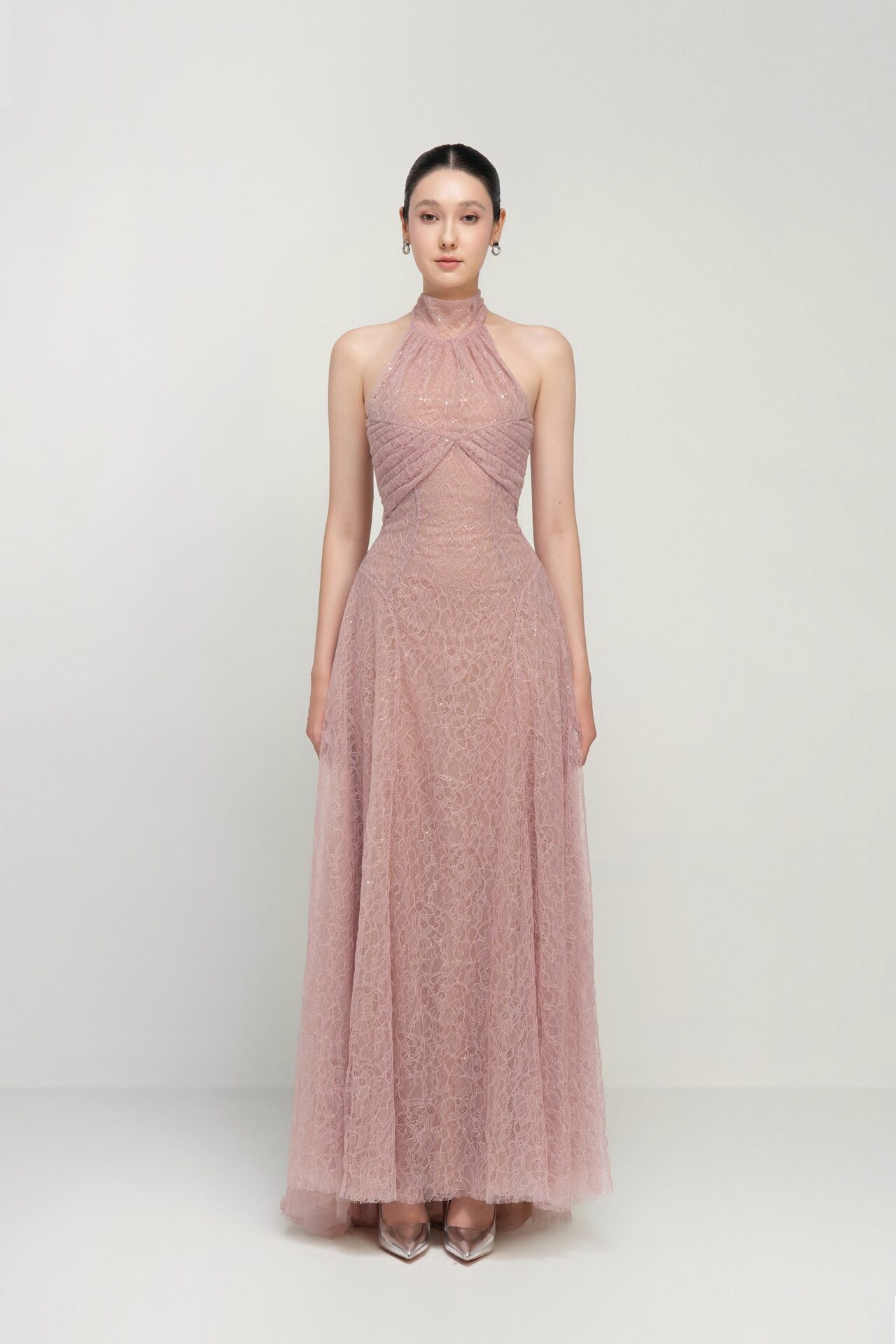 Lynx tiered high low lace dress